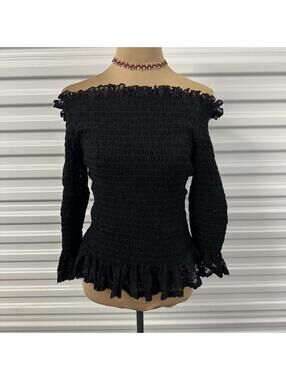 Y2k vintage off the shoulder ruffle euro top